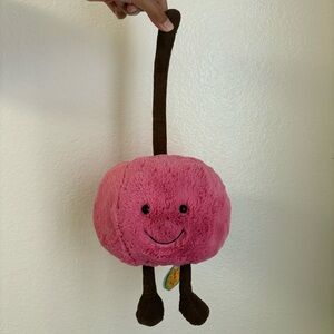 🍒SOLD🍒  Jellycat Amuseable Cherry Fruit Soft Plush Toy Beanie 2022 Retired